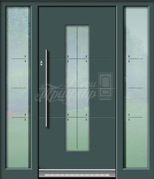 Одностворчатая дверь МДФ со стеклом №71 в загородный дом в Дрезне