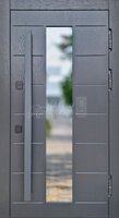 Металлическая дверь Серая входная дверь МДФ со стеклом №329