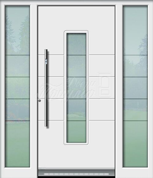 Одностворчатая дверь МДФ со стеклом №68 в загородный дом