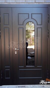 полуторная тамбурная дверь с зеркалом в частный дом - фото 2.jpeg